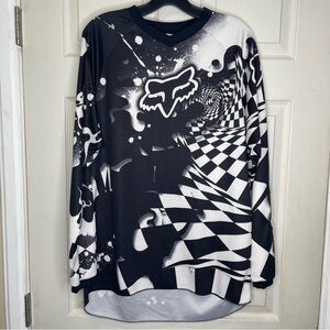 Fox Racing Big Kids White & Black HC Checked Out Jersey Sz M